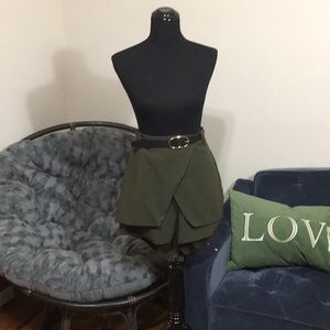 khaki green skort